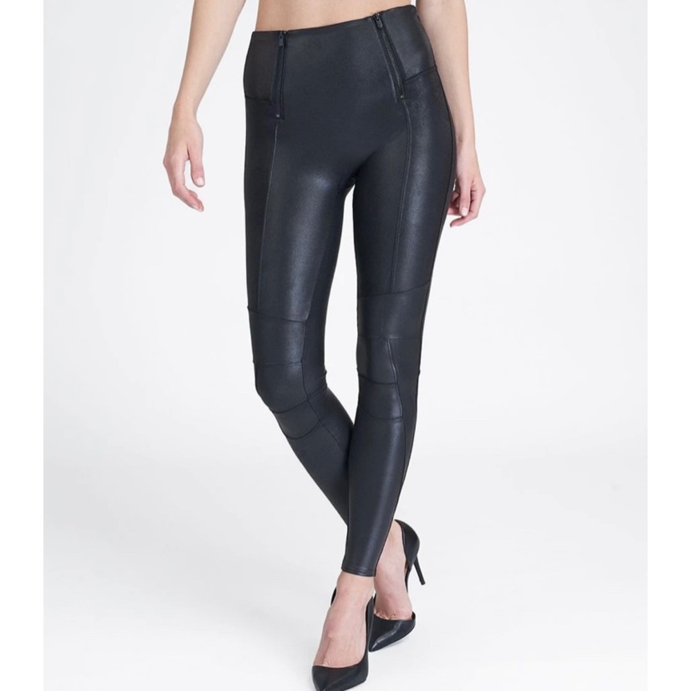 Spanx Faux Leather Hip-Zip Leggings